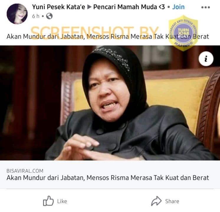 Beban Kerja Berat, Risma Mundur dari Mensos