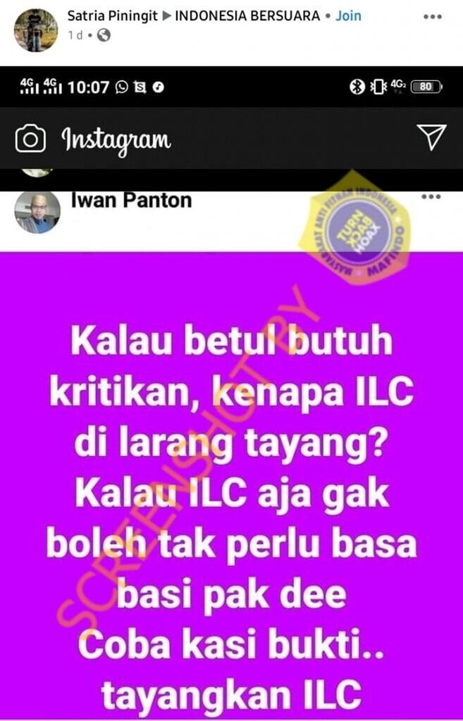 ILC Dilarang Tayang oleh Pemerintah