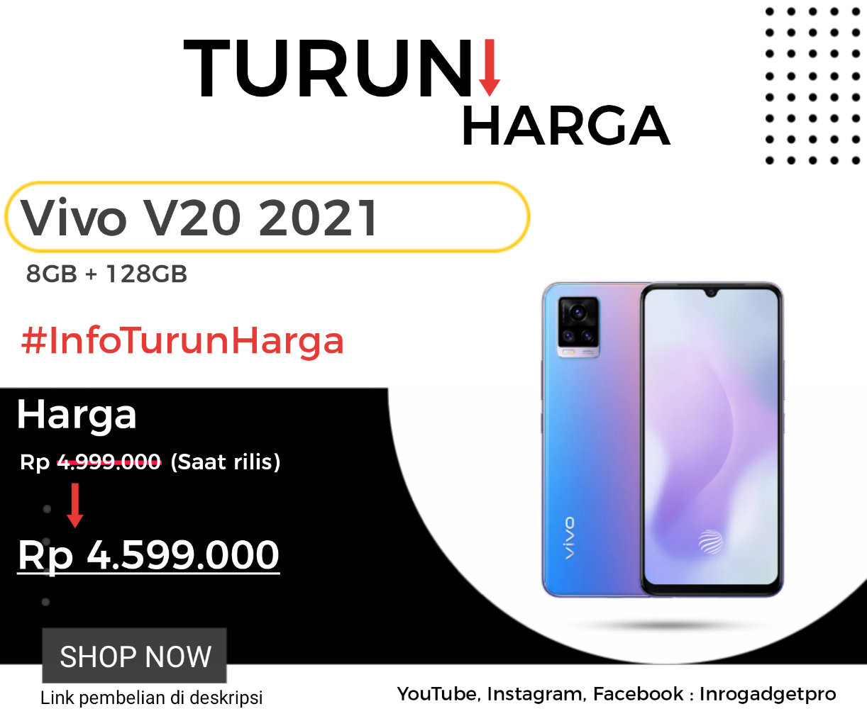 Vivo V20 2021 Turun Harga
