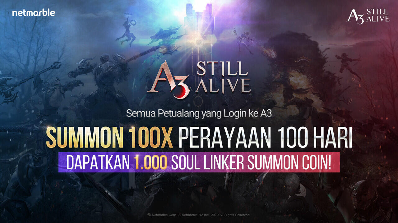 Rayakan 100 Hari A3: STILL ALIVE dengan 1.000 Summon Coin Bagi Semua Petualang