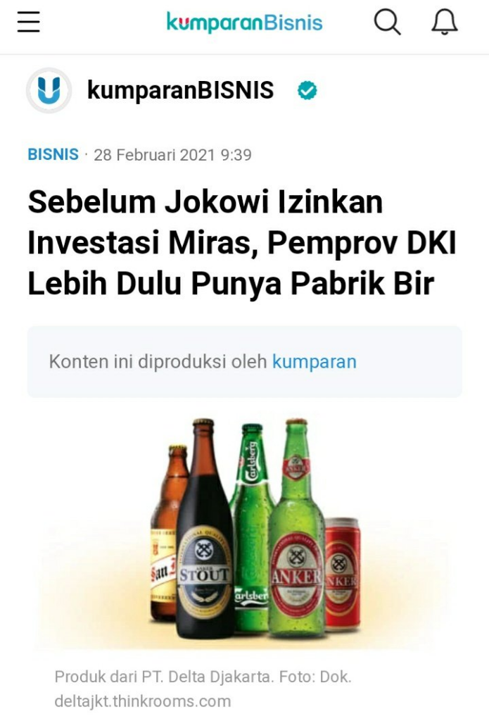Taufik Damas: Islam Melarang Minum Miras, ya Miras Harus Ada,