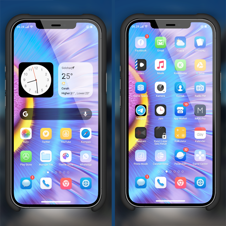 Download Tema iOS 14 Keren Gaya Aesthetic Untuk Oppo