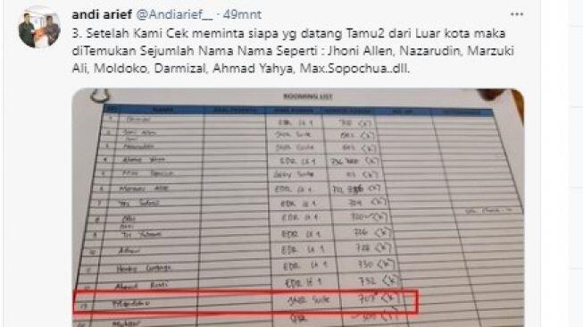 Andi Arief Bongkar Bukti Pertemuan Moeldoko dan Kader Demokrat