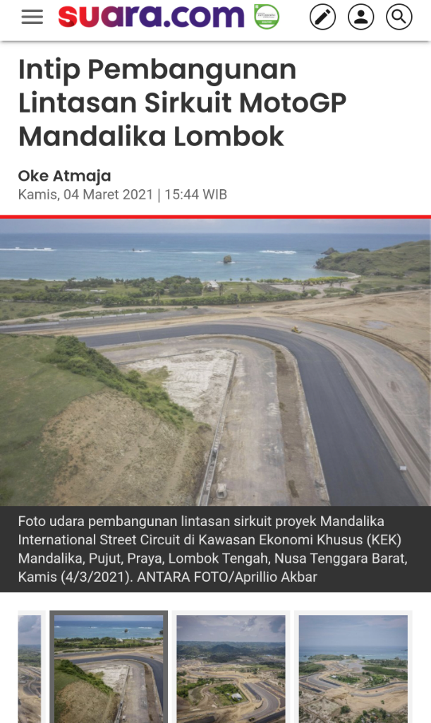 Sudah 54%, Intip Pembangunan Lintasan Sirkuit MotoGP Mandalika Lombok