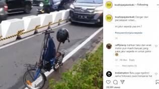 Viral Video Mobil Terobos Jalur Sepeda di Jakarta: Ini kan Jalur Sepeda Ya, Om