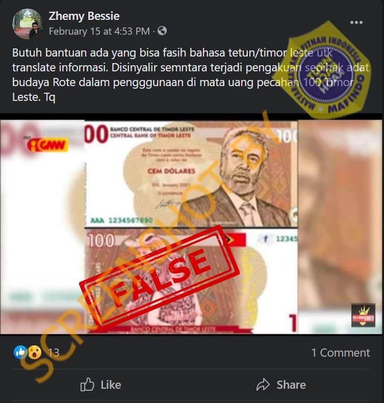 Mata Uang Timor Leste Bergambar Pakaian Adat Rote