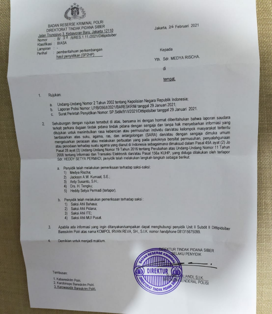 DPP KNPI Dapat Surat Kasus Abu Janda Naik Tahap Penyidikan