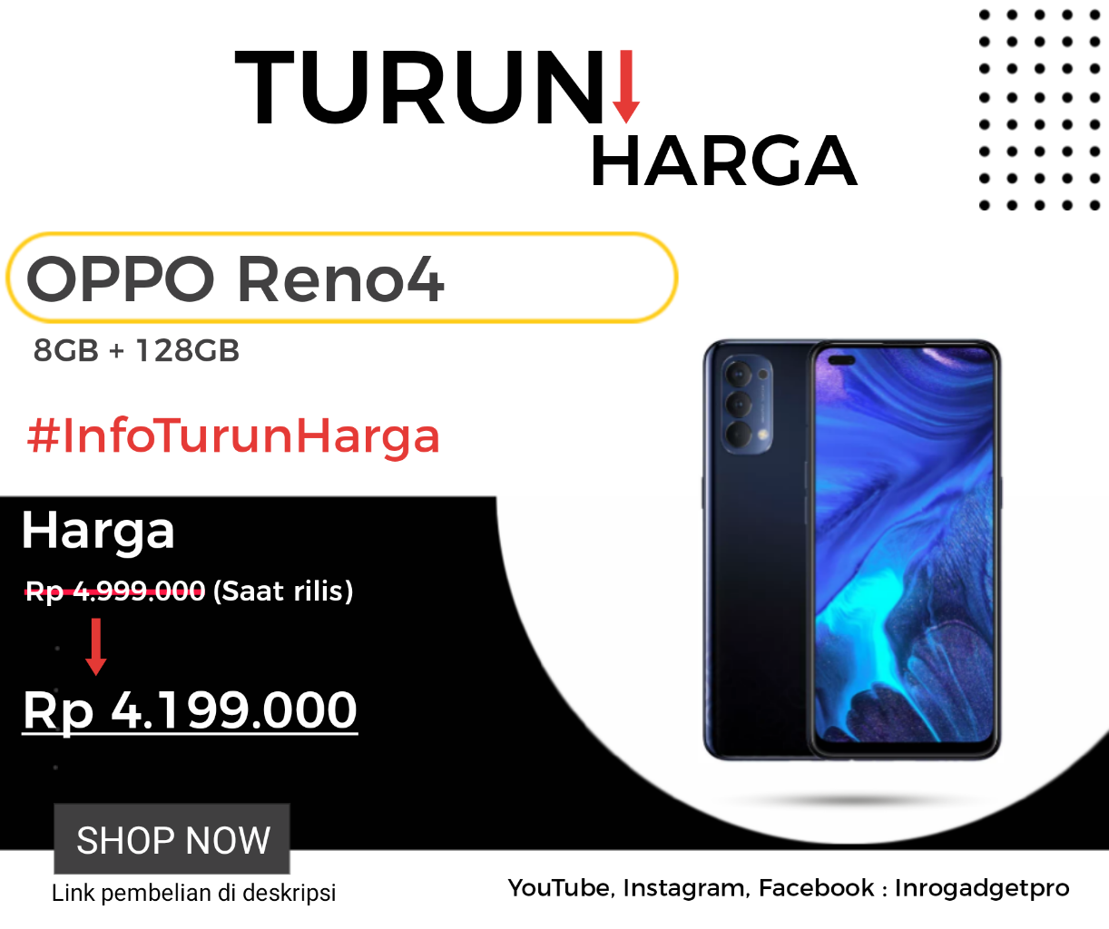 OPPO Reno4 Turun Harga