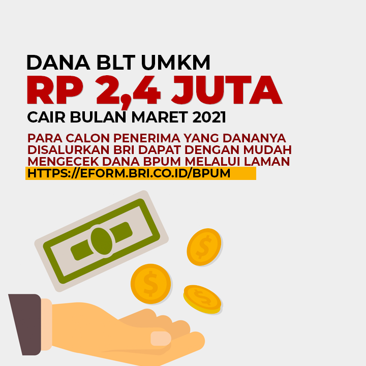 Dana BLT UMKM Rp2,4 Juta Cair Maret 2021, Siapkan Berkas Untuk Cairkan BPUM