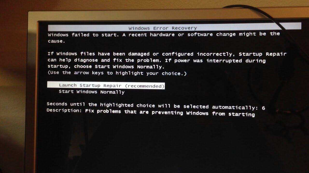 Solusi Perbaiki Windows Error Recovery