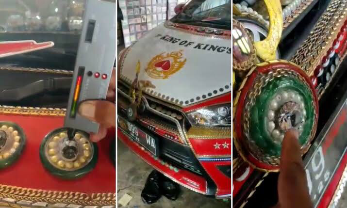 Heboh !!!Toyota Yaris berlapis emas dan berlian bernilai 40 M