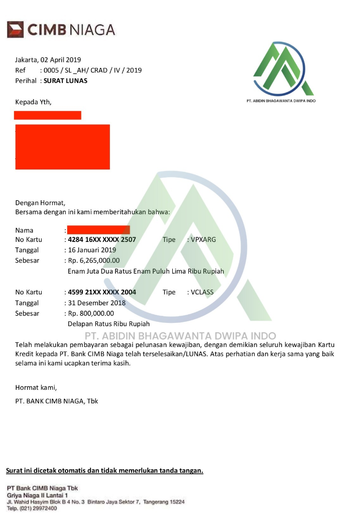 Jasa Penutupan Kartu Kredit