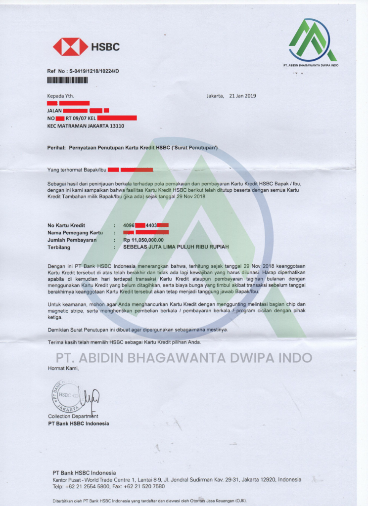 Jasa Penutupan Kartu Kredit