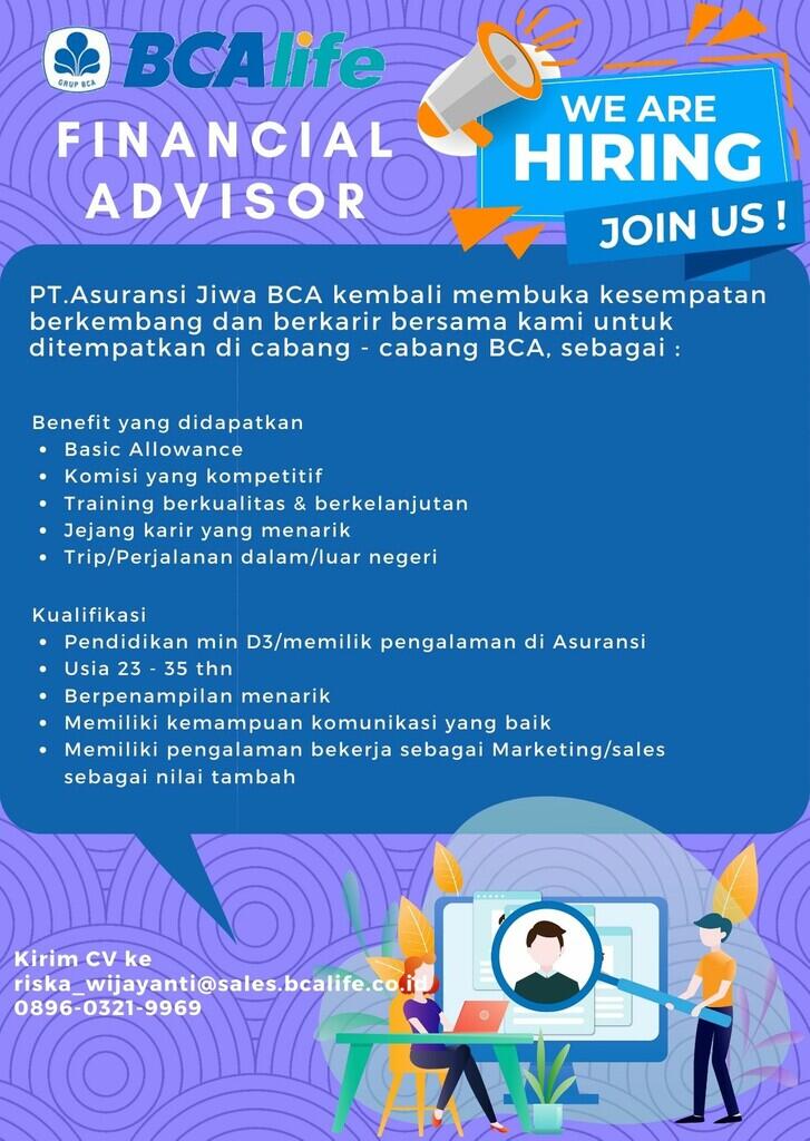 Lowongan Kerja Financial Advisor (Bogor - Cibubur)