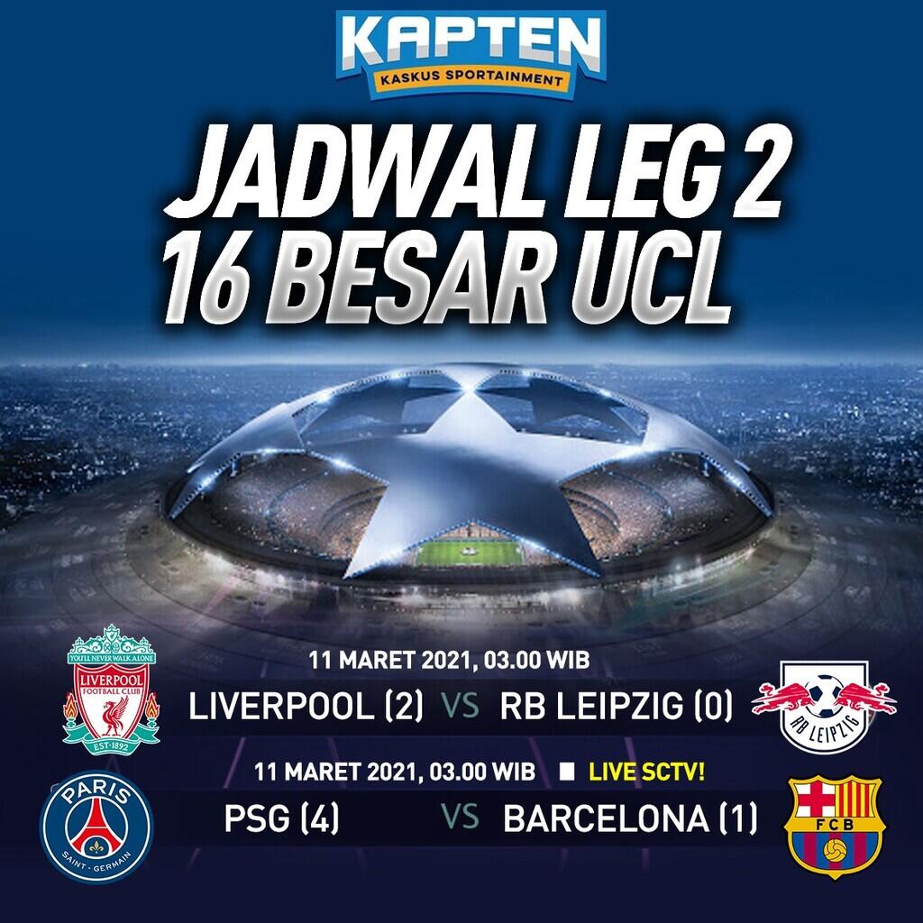 Jadwal Babak 16 Besar Liga Champions Live SCTV!