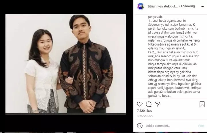 Beda Agama, Nyai Kidul Ramal Kaesang-Felicia Dipaksa Putus dengan Ilmu Hitam