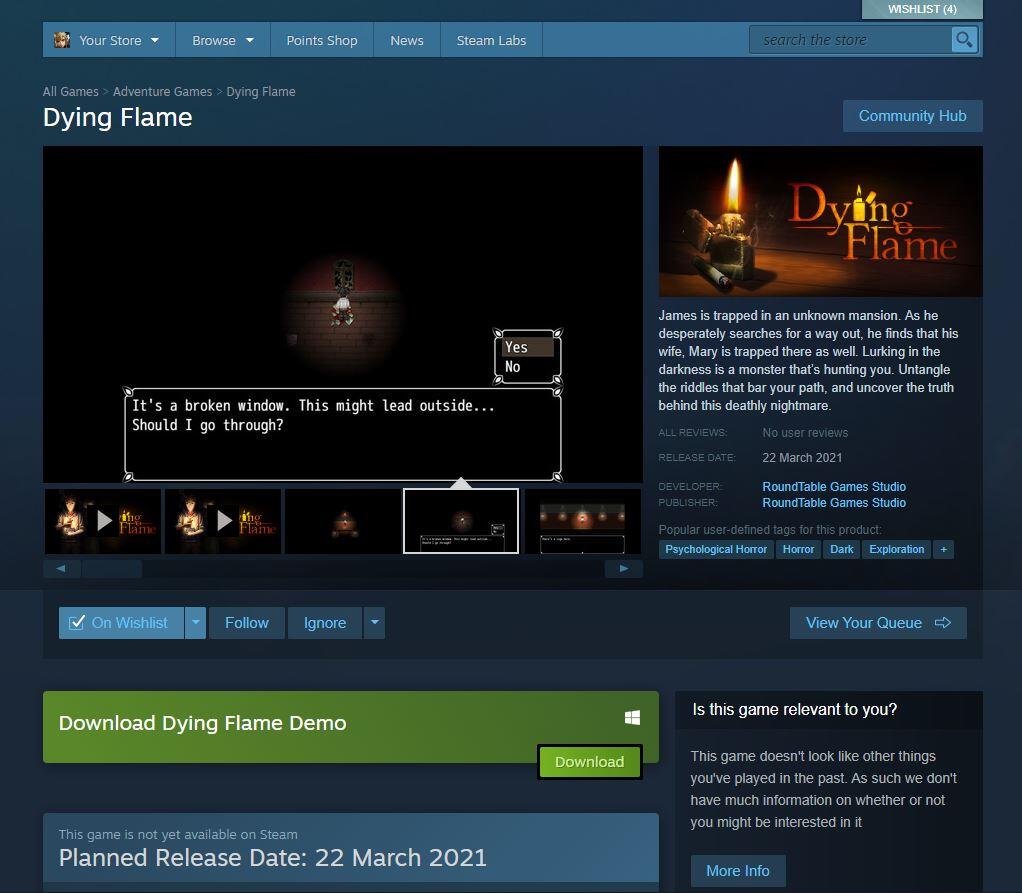 Game Horor ‘Dying Flame’ Bakal Rilis 22 Maret. Pecinta Game Indie Wajib Punya!