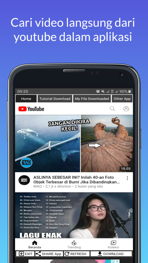 Aplikasi Youtube Downloader to mp4,flv,3gp,mp3