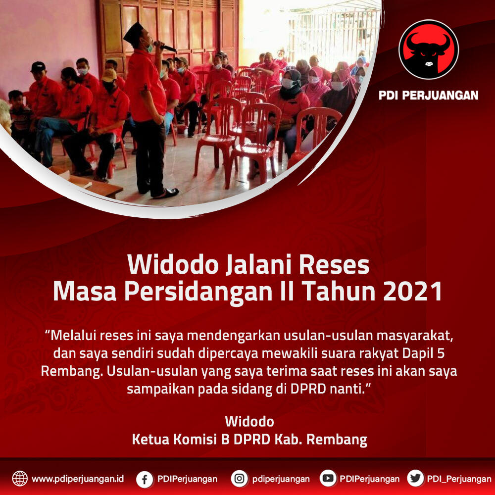 Widodo Jalani Reses Masa Persidangan II Tahun 2021