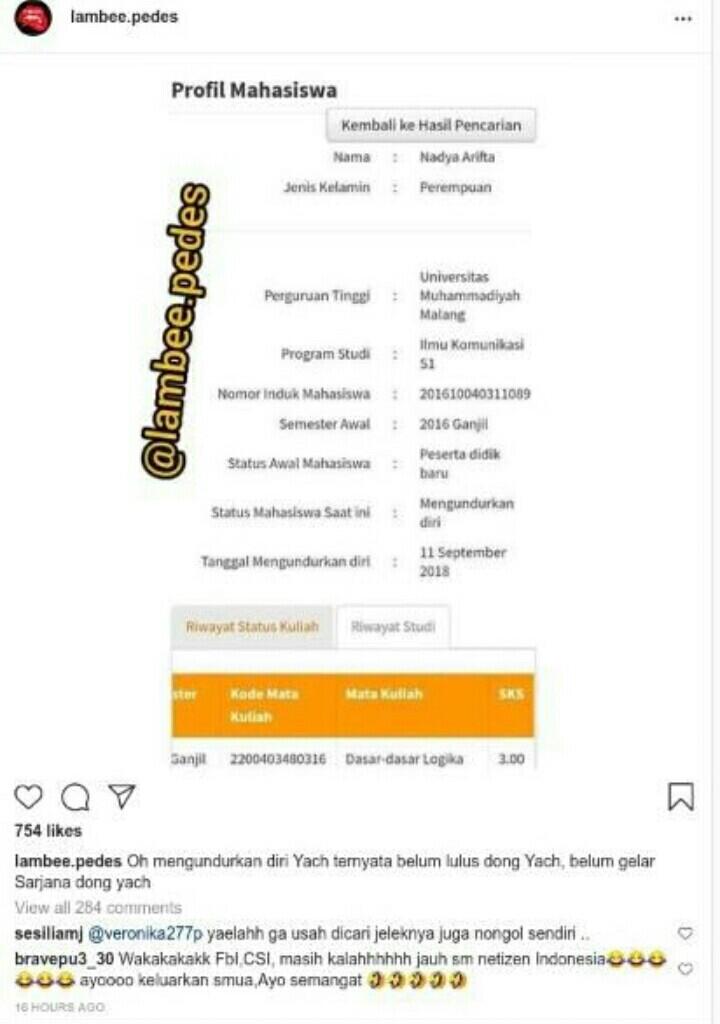 Isu Jadi Pacar Baru Kaesang, Nadya Arifta Ternyata Tak Lulus Kuliah?