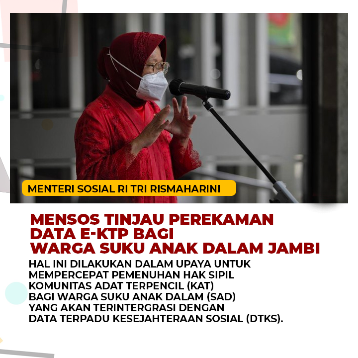 Mensos Tinjau Perekaman Data e-KTP Suku Anak Dalam Jambi