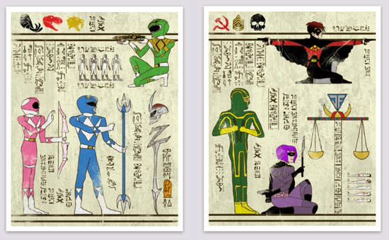 Keren, Ketika Super Hero Avengers dkk di Buat Dalam Illustrasi Hieroglif, Minat Beli?