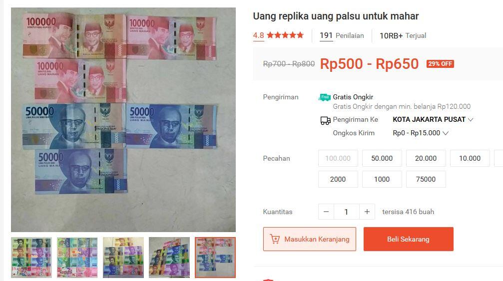 Untuk Keperluan Mahar, Bolehkah Uang Palsu Diperjualbelikan Di Online Shop?