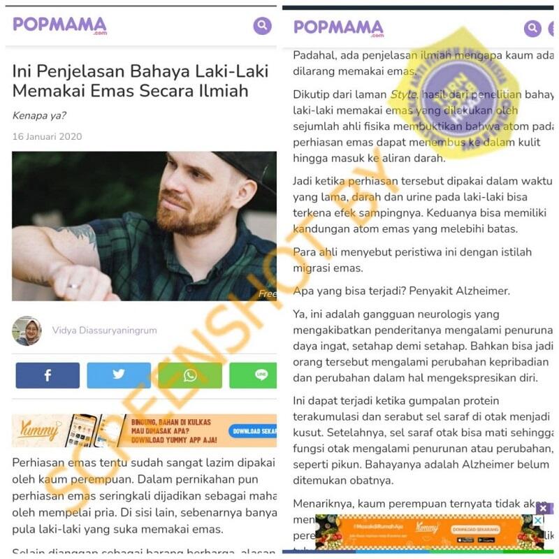 Laki-laki Pakai Perhiasan Emas Picu Alzhaimer