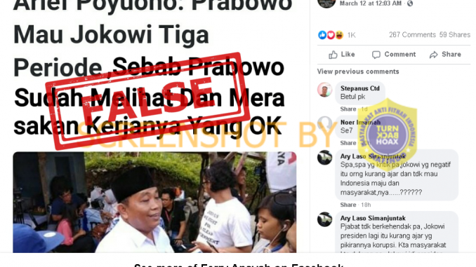 Prabowo Mau Jokowi Tiga Periode
