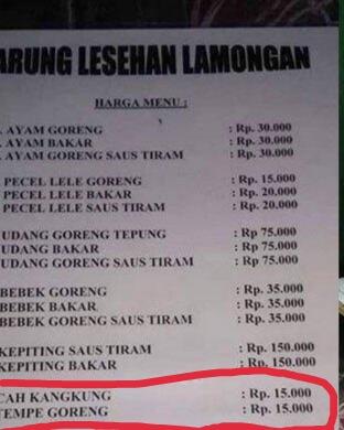 Kalau Warung Lesehan Harga Tempenya Rp 15.000, Cocok Ga Ya Buat Anak Kost?