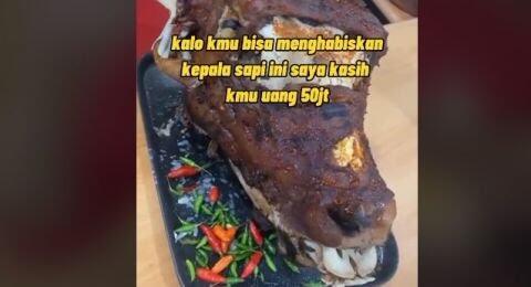 Demi Hadiah, Pria Nekat Makan Kepala Sapi, Pahami Dulu Risiko Sebelum Setuju