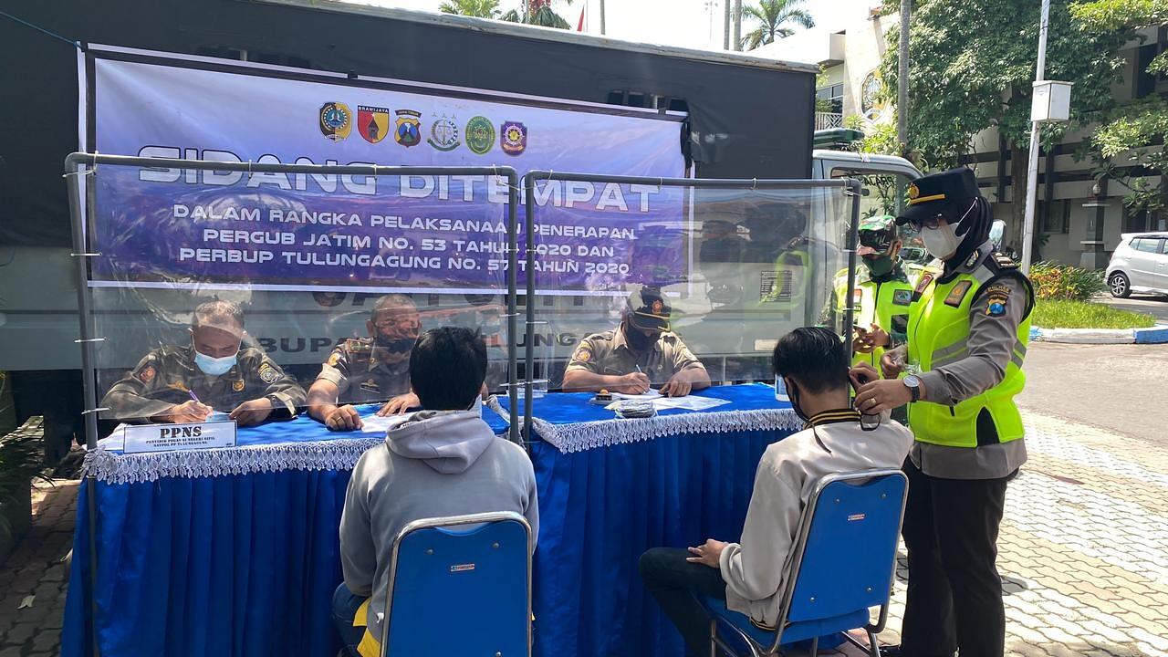 Tim Penegakan Hukum Satgas Covid 19 Tulungagung Gencarkan Ops Yustisi