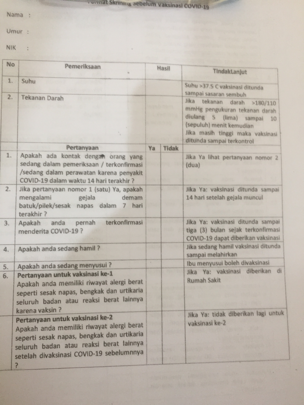 Inilah 15 Pertanyaan dari Tenaga Medis Sebelum Anda Disuntik Vaksin Covid