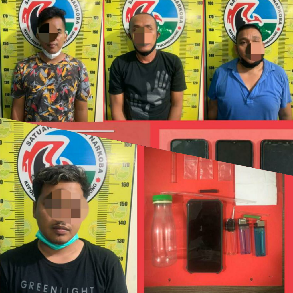 Satresnarkoba Polres Tulungagung Berhasil Meringkus Empat Pemuda Nyabu Dikamar Kos