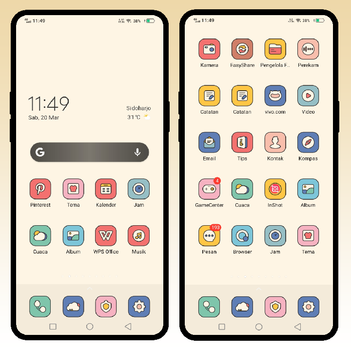 Download Tema Aesthetic Vivo Simple Days Itz Gratis