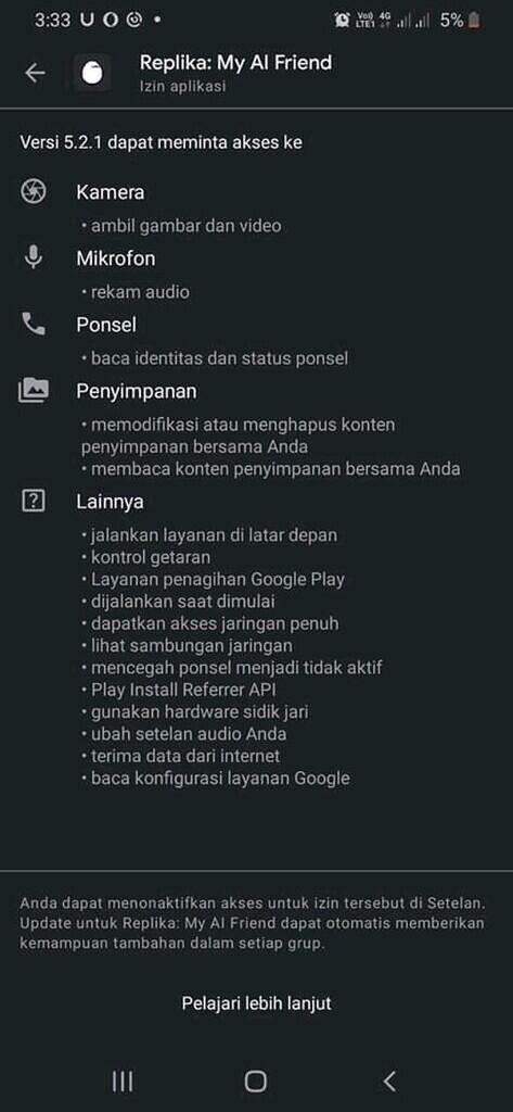 Apakah Aplikasi Replika : My AI friend ? Berbahaya ?