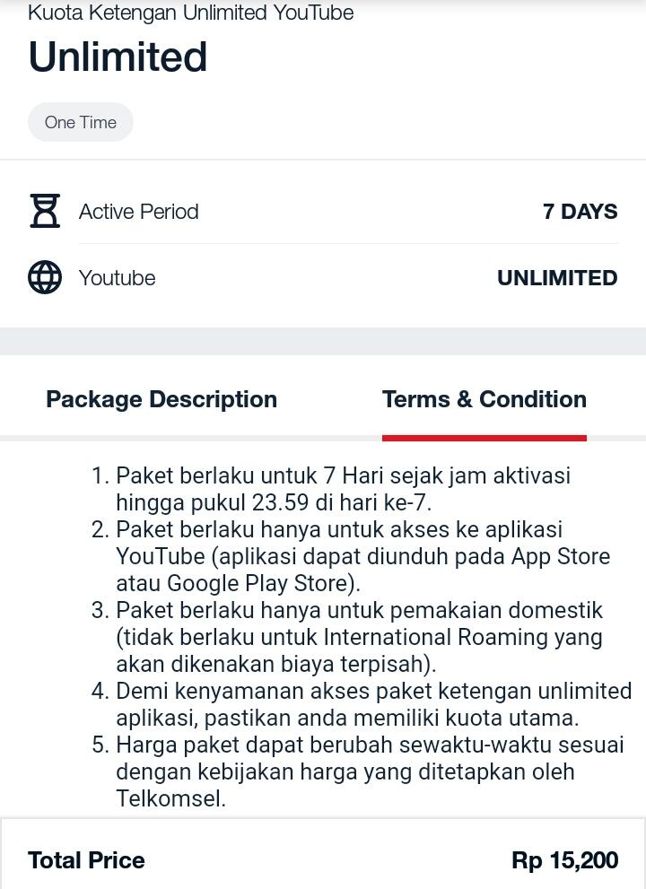 Review Paket Ketengan Youtube Unlimited Telkomsel Terbaru (7 Hari)