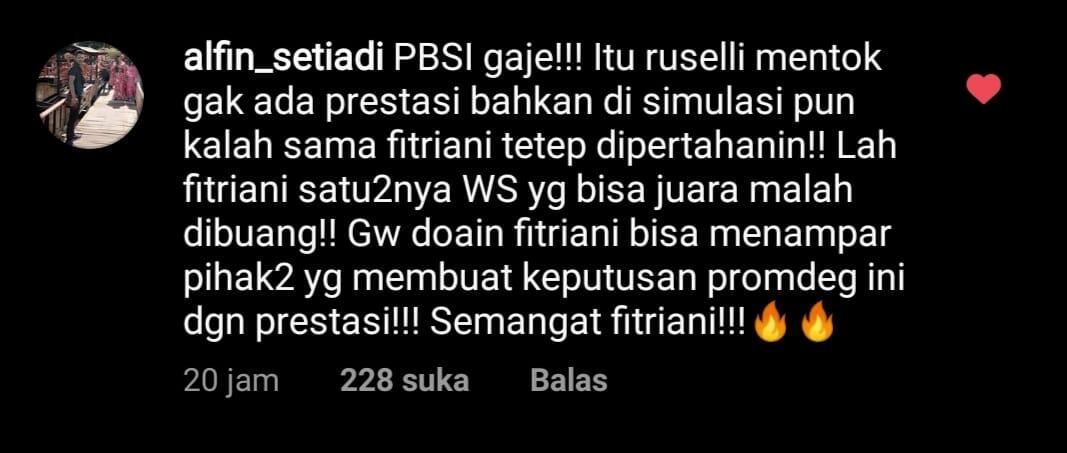 Dilema Fitriani di Bulutangkis Indonesia: Ada Dihujat, Enggak Ada Dicariin!