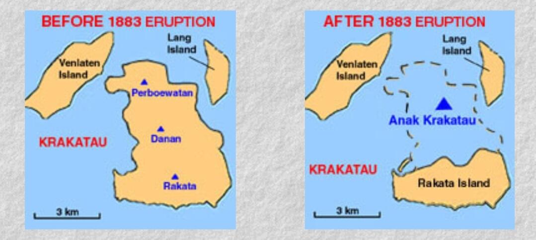 Координаты кракатау 5 класс. Остров Кракатау до и после. Вулкан Кракатау на карте. Местоположение Кракатау.