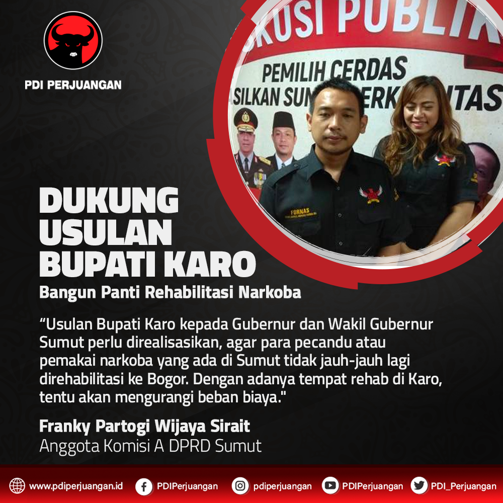 Gubernur Sumatra Utara Didesak Sahuti Bangun Panti Rehabilitasi Narkoba