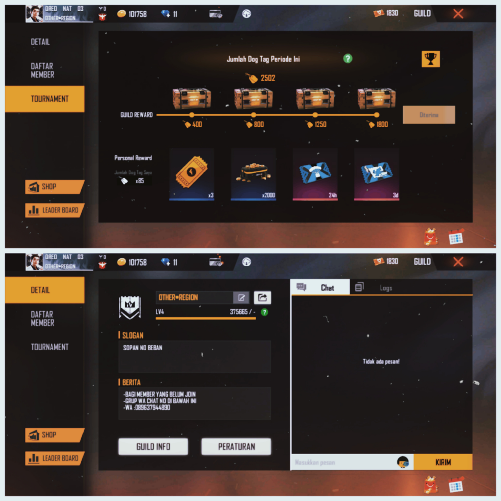 OPEN MEMBER GUILD FREE FIRE 2021