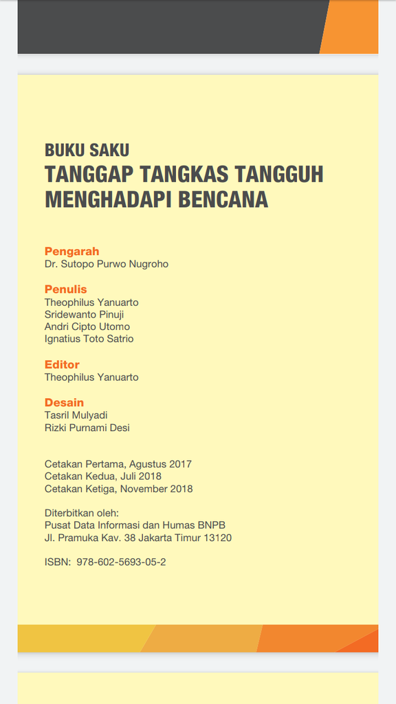 Buku Saku Siaga Bencana BPBD 2019 (download)