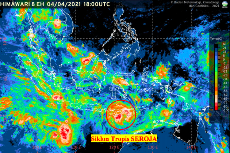 Siklon Tropis Seroja: Peringatan BMKG, Lokasi, hingga Pergerakannya (update)