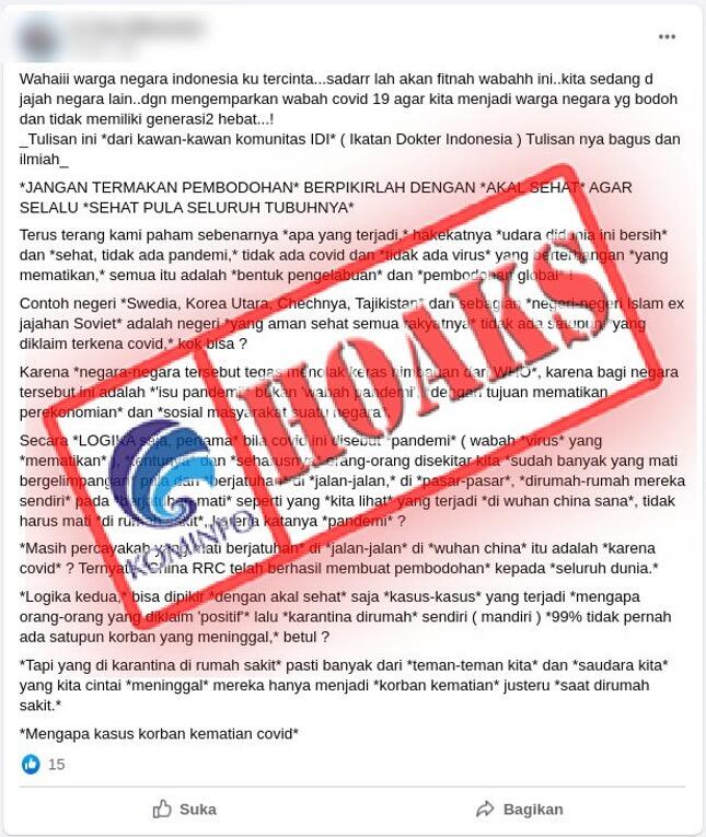 Awas Pesan Berantai Terkait Isu Corona, Cek Fakta Ternyata Hoax