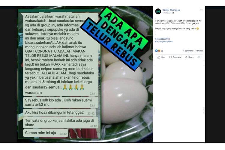 Obat Corona, Bayi Nyuruh Makan Telur Rebus Tengah Malem! Ini Hoax Wahai Tetangga!
