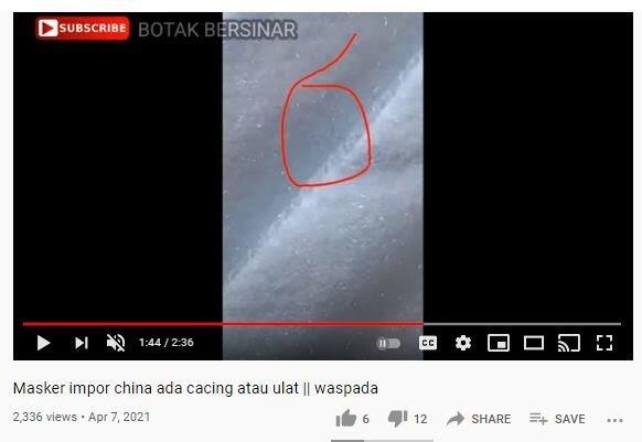 Ditemukan Cacing Pada Masker Buatan Cina? Cek Faktanya Di Sini, Gan!