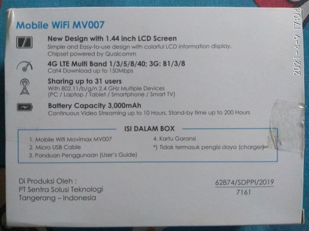 &#91;REVIEW&#93; MV007 mifi 4G lte unlock, desain cakep, lcd warna, baterai awet, wifi kuat!