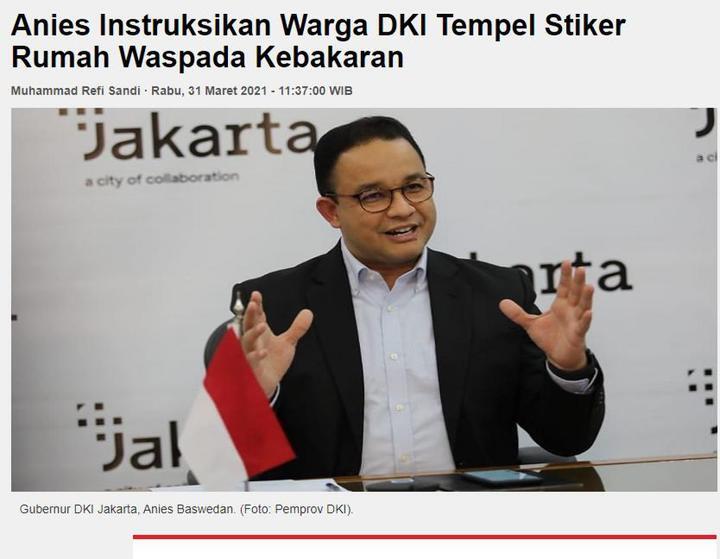 Wagub Riza Akui Banyak Properti di DKI Tak Penuhi Standar Cegah Kebakaran