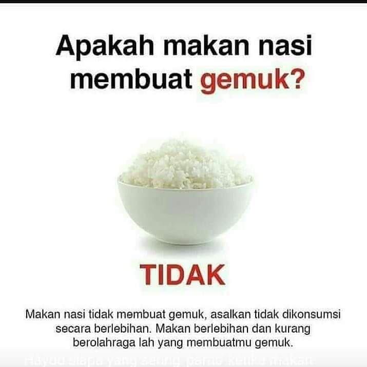 Fakta atau Hoax Makan Nasi Bikin Gemuk