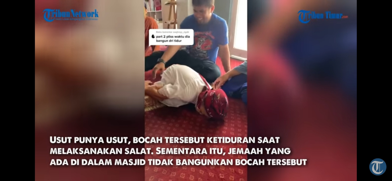 Viral!Bocah Tertidur Saat Salat Dengan Posisi Sujud, Netizen: Semoga Jadi Anak Sholeh